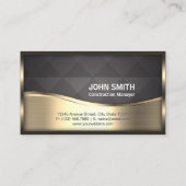 Moderne bouwmonogram LOGO Black Gold Metal Visitekaartje (Achterkant)