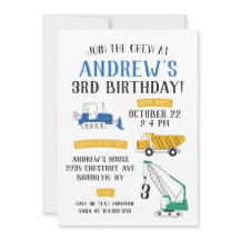 Moderne bouwplaats - uitnodiging op zaterdag