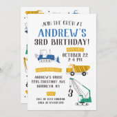 Moderne bouwplaats - uitnodiging op zaterdag (Voorkant / Achterkant)