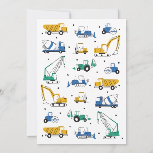 Moderne bouwplaats - uitnodiging op zaterdag (Achterkant)