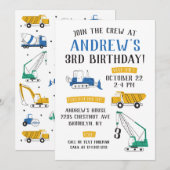 Moderne bouwplaats - uitnodiging op zaterdag (Voorkant / Achterkant)