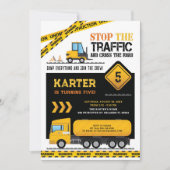 Moderne bouwstenen vrachtwagenfeest kaart (Voorkant)