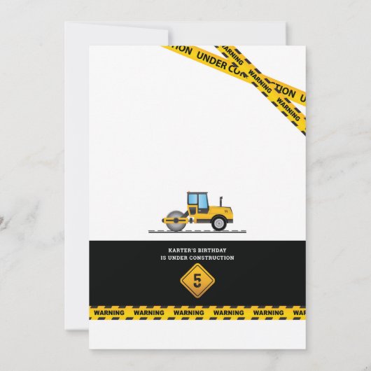 Moderne bouwstenen vrachtwagenfeest kaart (Achterkant)