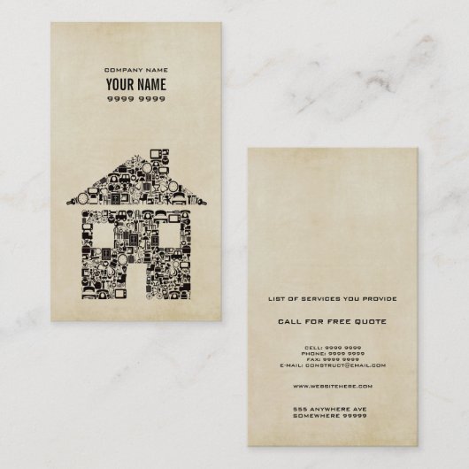 Moderne bouwstijl Sjabloon Visitekaartje (Voorkant / Achterkant)