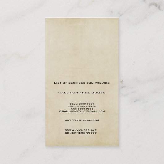 Moderne bouwstijl Sjabloon Visitekaartje (Achterkant)