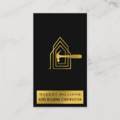 Moderne Bouwstijl Zwart Goud Huis Bouwen Lux Visitekaartje (Voorkant)
