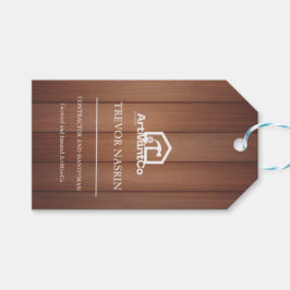 Moderne Bouwvakker Timmerman Gereedschap Hout  Cadeaulabel
