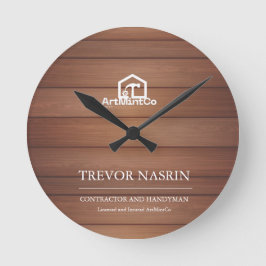 Moderne Bouwvakker Timmerman Gereedschap Hout  Ronde Klok