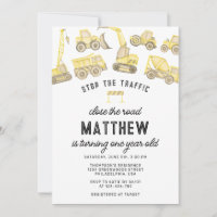 Moderne bouwvrachtwagen eerste verjaardag