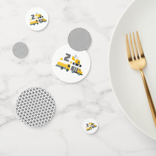 Moderne bouwwagen Birthday Big Two Confetti (Groep)