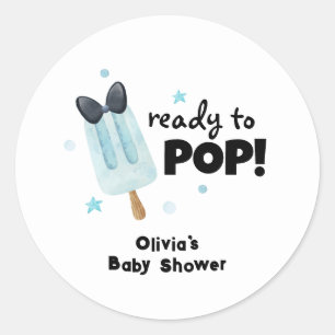 Moderne Bow Ice Cream klaar voor Pop Baby shower Ronde Sticker