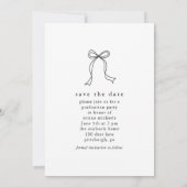 Moderne Bow Photo Graduation Party Save the Date Aankondiging (Achterkant)