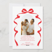 Moderne Bow Photo Merry Christmas Arch Feestdagenkaart (Achterkant)