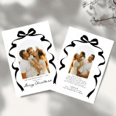 Moderne Bow Photo Merry Christmas Arch Feestdagenkaart