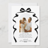 Moderne Bow Photo Merry Christmas Arch Feestdagenkaart (Achterkant)