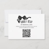Moderne Bow RSVP kaart met QR code (Voorkant)