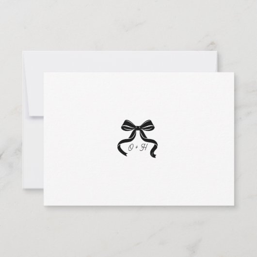 Moderne Bow RSVP kaart met QR code (Achterkant)