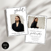 Moderne Bow Script Foto Afstudeerfeest Kaart