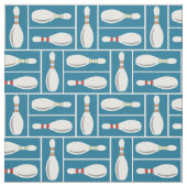 Moderne Bowl/Bowling Pins op blauw Stof (Swatch)
