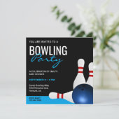 Moderne Bowling Baby Shower Kaart (Staand voorkant)