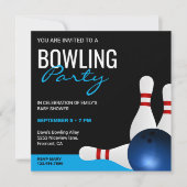 Moderne Bowling Baby Shower Kaart (Voorkant)