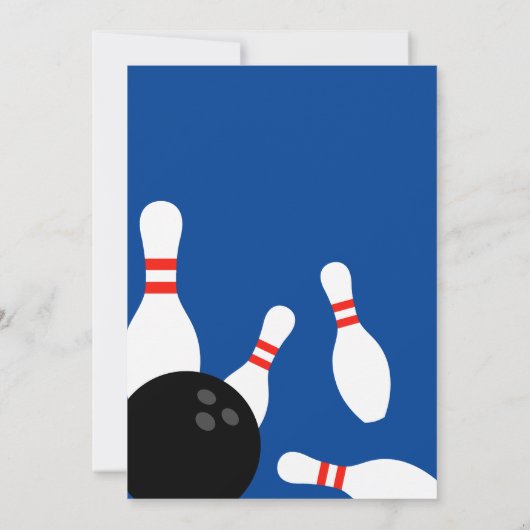 Moderne bowling verjaardagsfeest uitnodiging templ (Achterkant)