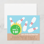 Moderne Bowling Verjaardagsfeest Uitnodigingen (Voorkant / Achterkant)