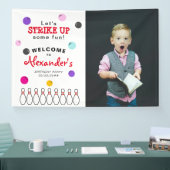 Moderne Bowling Verjaardagsfeestje Welkomstbord Ba Spandoek (Beurs)