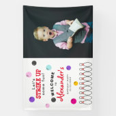 Moderne Bowling Verjaardagsfeestje Welkomstbord Ba Spandoek (Verticaal)