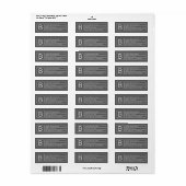 Moderne box Monogram grijs & wit terugkeeradres Etiket (Full Sheet)