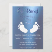 Moderne Boy Oh Baby shower Voetafdruk Kaart (Voorkant)