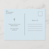 Moderne boys Baptisme bedankt Briefkaart (Achterkant)