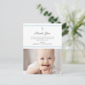 Moderne boys Baptisme bedankt Briefkaart (Staand voorkant)