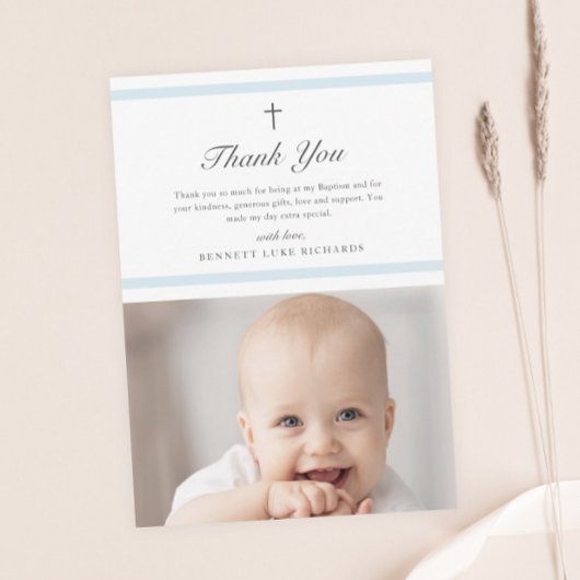 Moderne boys Baptisme bedankt Briefkaart