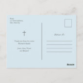 Moderne boys Baptisme bedankt Briefkaart (Achterkant)