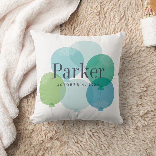 Moderne boys Blue Balloon Bunch Rainbow Kinderen Kussen (Deken)