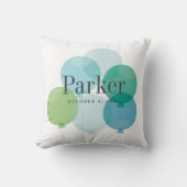 Moderne boys Blue Balloon Bunch Rainbow Kinderen Kussen (Voorkant)