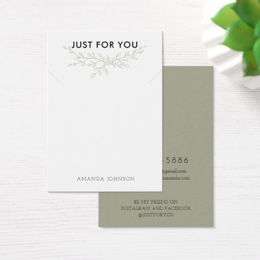 Moderne Branch Earthy Ketting Display Card Visitekaartje (Bureau)