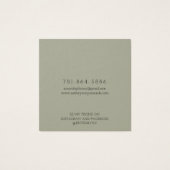 Moderne Branch Earthy Ring-kaart Vierkante Visitekaartjes (Achterkant)