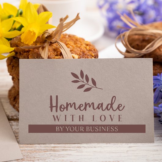 Moderne Branches Homemade met Love Quote Rubberstempel