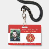 Moderne brand firefighterspas badge (Voorzijde met lanyard)