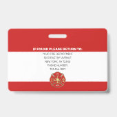 Moderne brand firefighterspas badge (Achterkant)