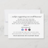 Moderne branding Kleine Bedrijfs Orde Verpakking Bedankkaart (Achterkant)