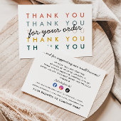 Moderne branding Kleine Bedrijfs Orde Verpakking Bedankkaart