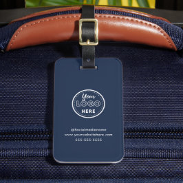 Moderne Branding Minimalist Navy Blue Promo Logo Bagagelabel