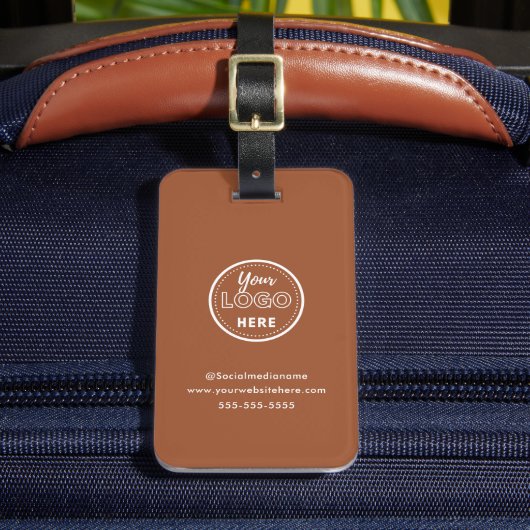 Moderne Branding Minimalistische Terracotta Promo  Bagagelabel (Voorkant Insitu 2)