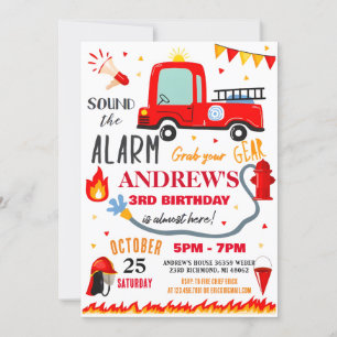 Moderne Brandweerfeestje Verjaardag voor jongen Kaart