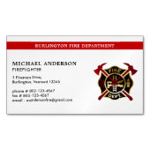 Moderne brandweerman aangepaste brandweer Logo Magnetisch Visitekaartje (Voorkant)