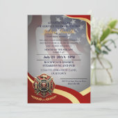 Moderne Brandweerman Officier Pensioen Partij Kaart (Staand voorkant)