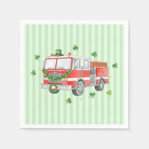 Moderne brandweerman St. Patrick's Day brandweerwa Servet